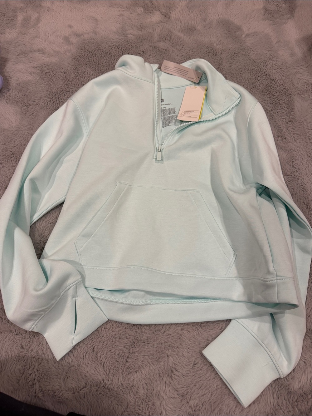 Light Mint Quarter-Zip Pullover Sweater Girls XL 14